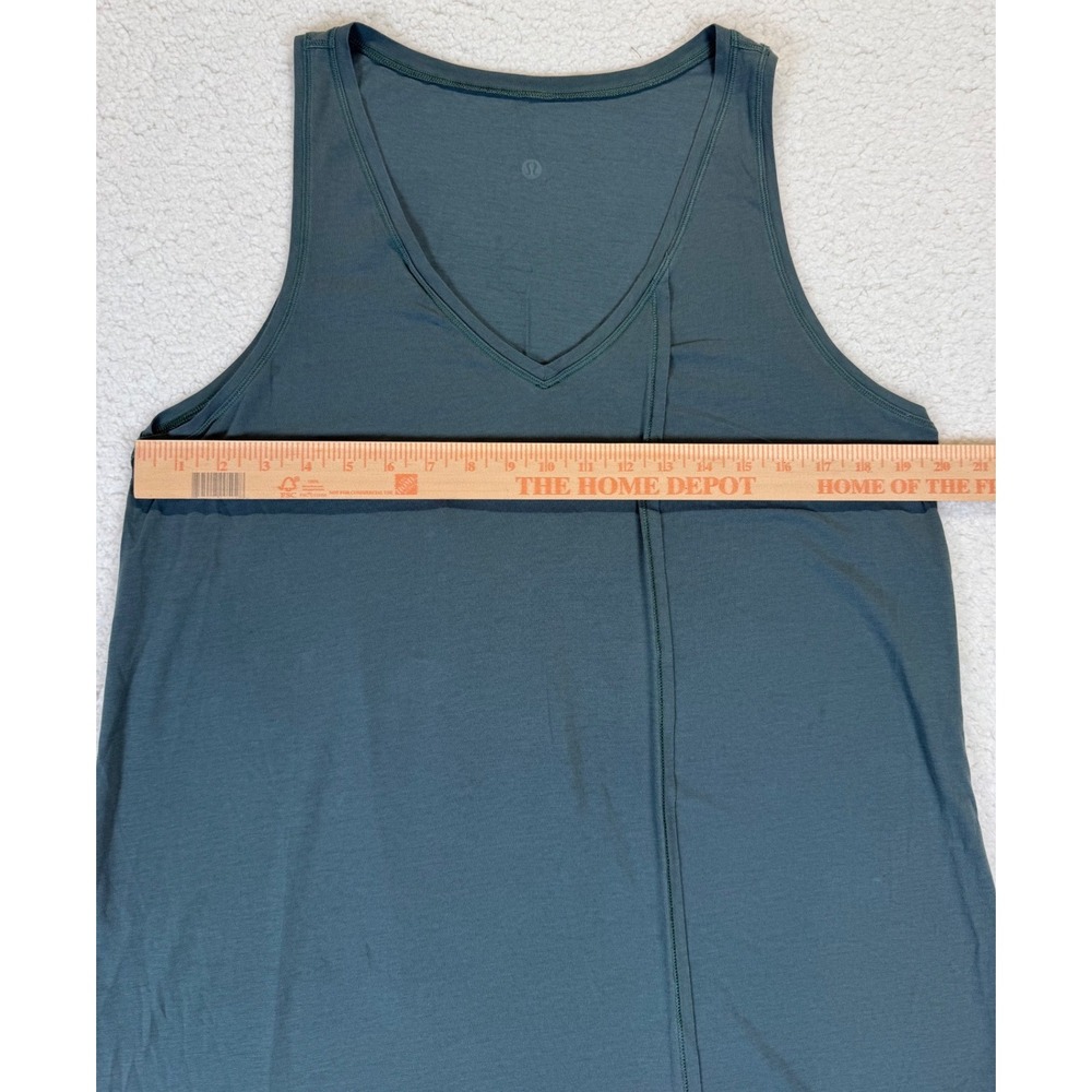 Lululemon Womens Asymmetrical Wrap Hem V-Neck Tank Top Dark Forest Green Relaxed - Picture 3 of 5